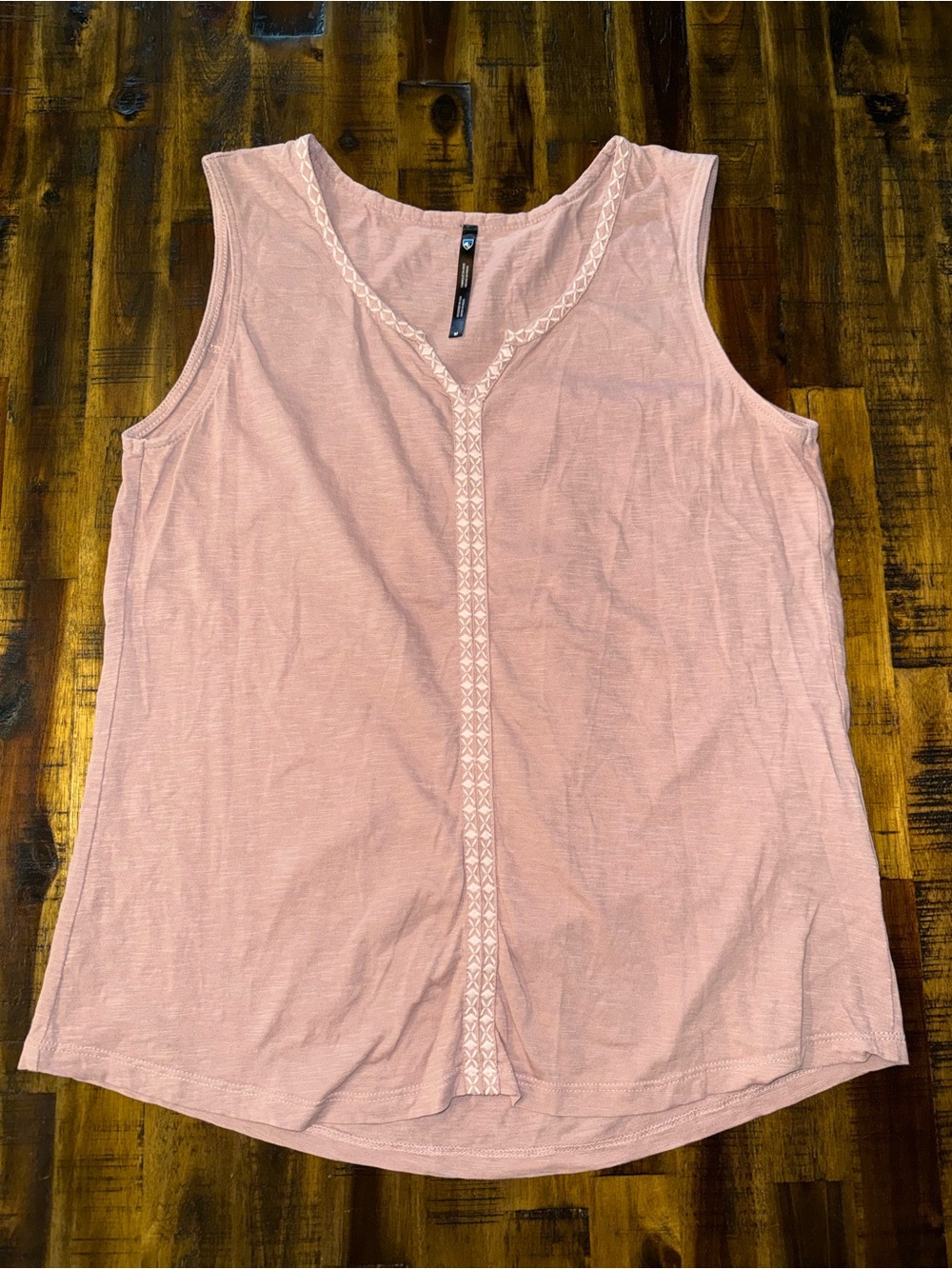 🌵 KUHL Women's Pink Organic Cotton V-neck Embroidered tank top M Gorpcore hike